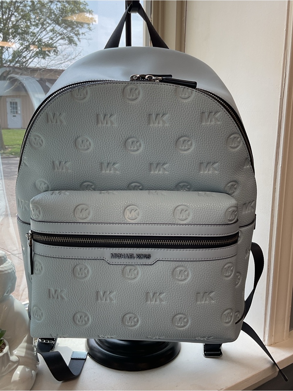 Michael Kors NWT Dome Embossed Backpack - Pale Ocean